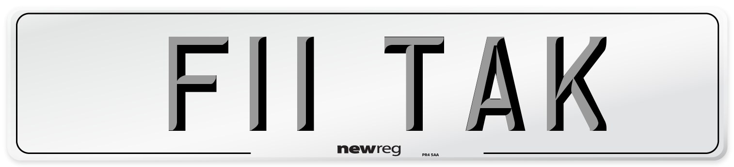 F11 TAK Number Plate from New Reg